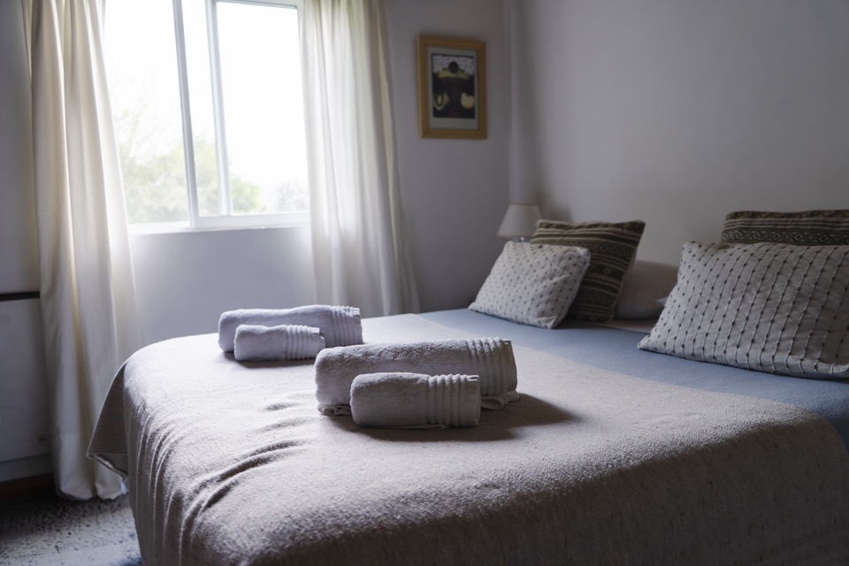 Room with white curtains and natural light